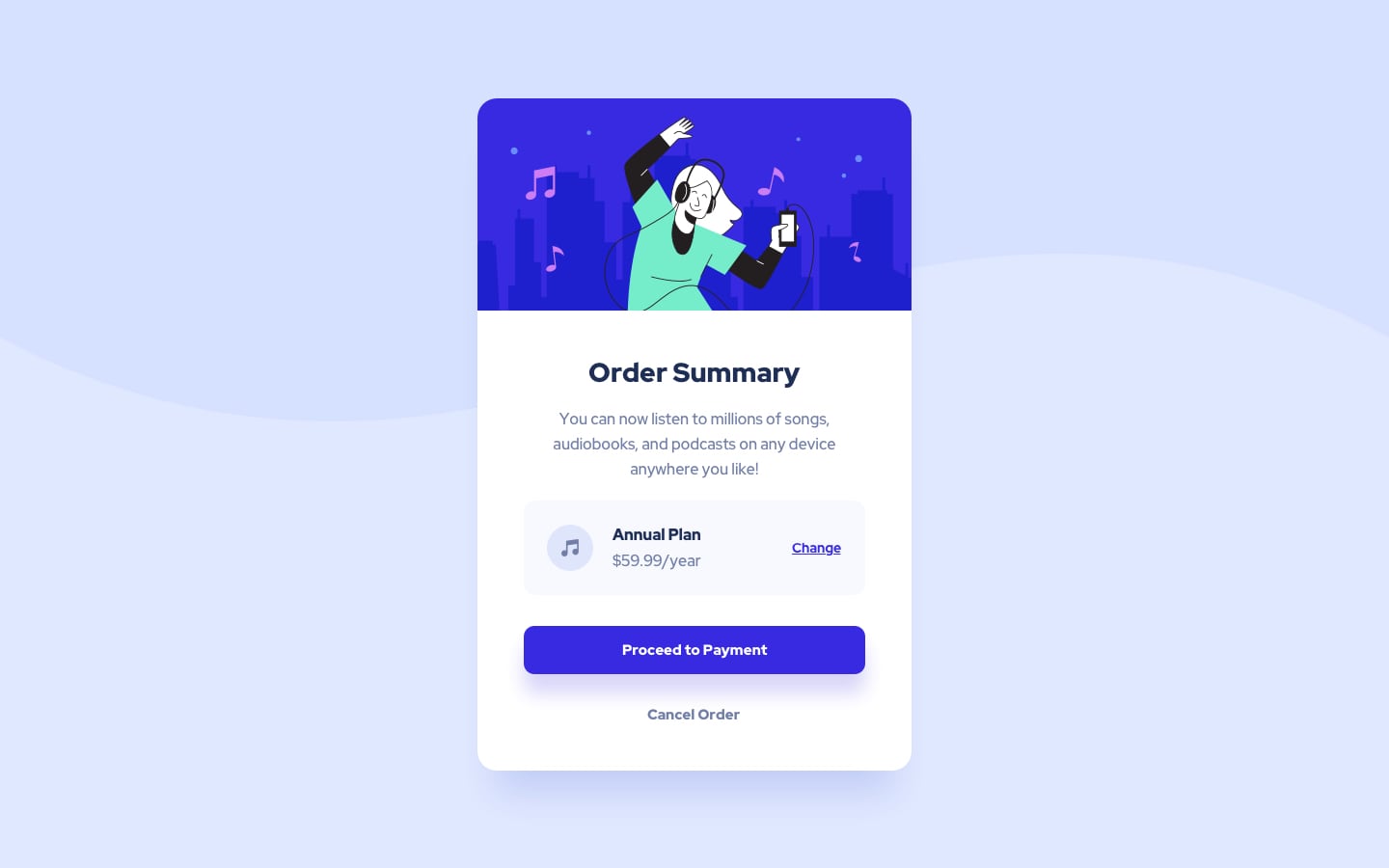 Order summary component